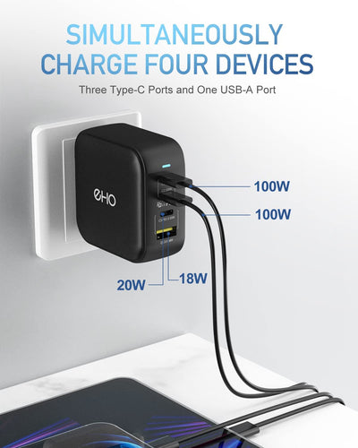 USB C Wall Charger, 100W Colour:Black