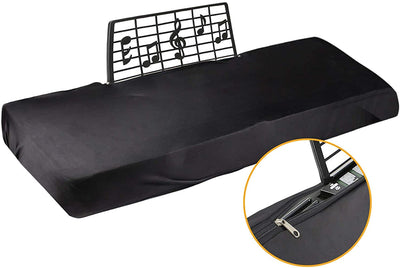 61 Key Piano Elastic Cover, Music Stand Opening (Color: Black)