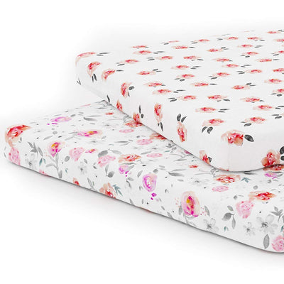 Pack N play mattress fitted sheet set, Petal, 2-Pack