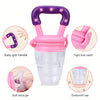 3-Pack silicone fruit baby feeders, pink color