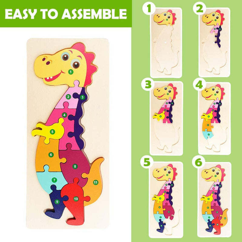 Pack of 3 wooden tokens in the shape of animals to learn