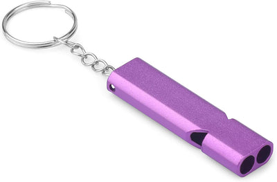 Whistles with carabiner and lanyard, 2 pieces (Purple)