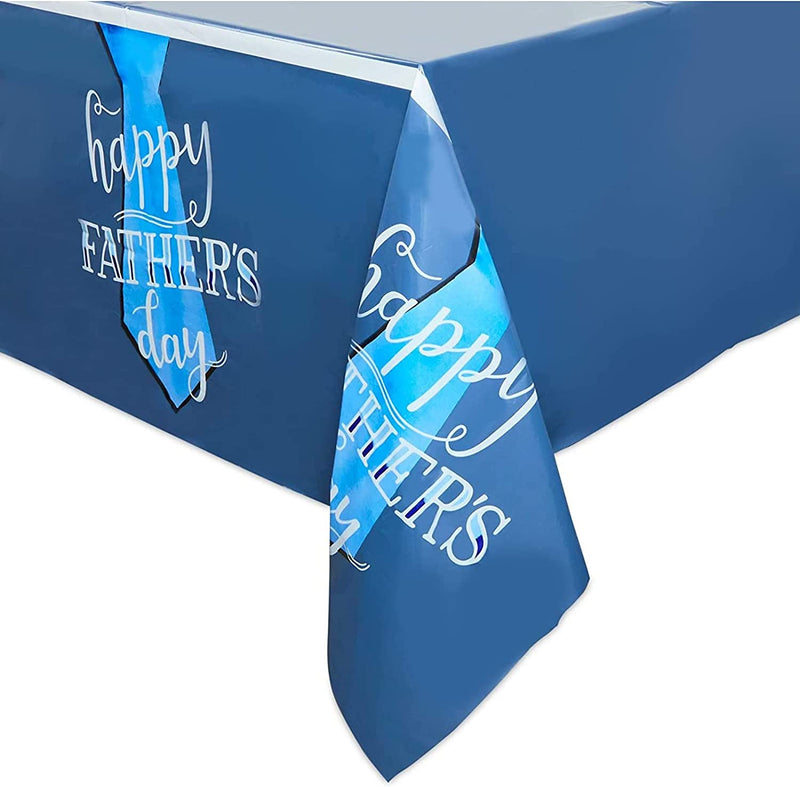 Father's Day Party Plastic Tablecloths (54" x 108", 3-Pack) blue