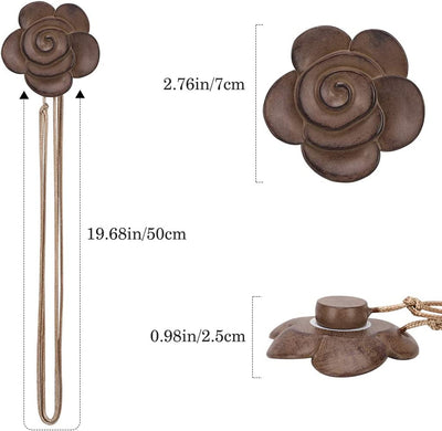 Magnetic Curtain Tiebacks, Light Brown