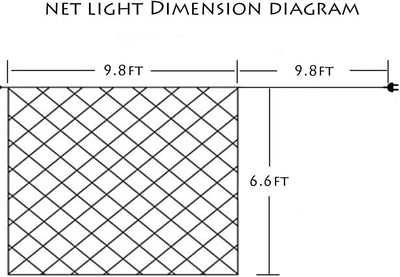 net mesh lights, 8 modes, 200 bubbles,(9.8'x6.6', white)