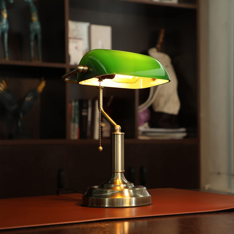 Green Bankers Lamp, UL Listed, Antique Desk Lamps