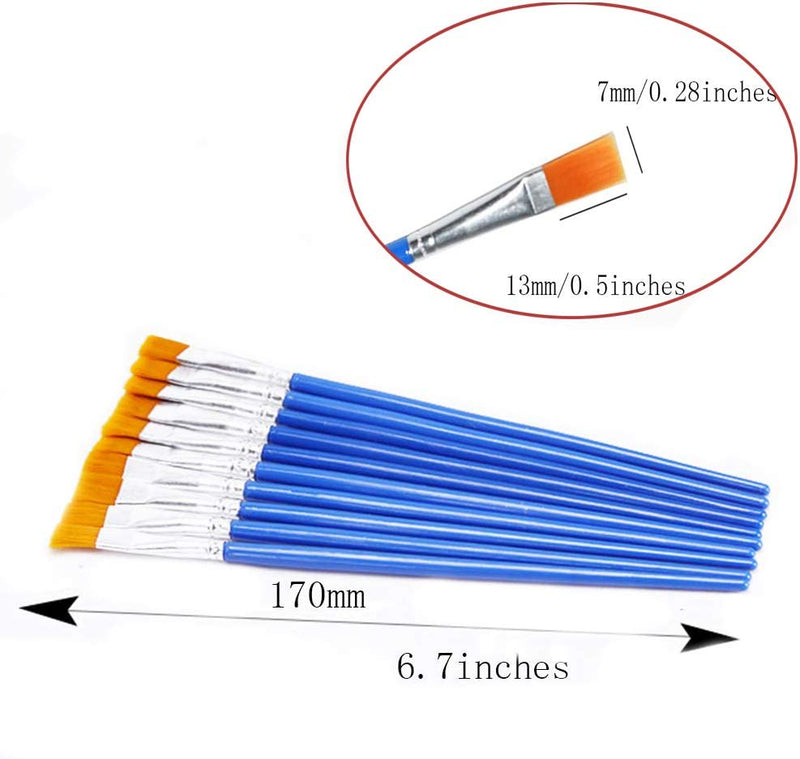 Flat Paint Brush Sets (100 Pieces/ Bulk Blue)