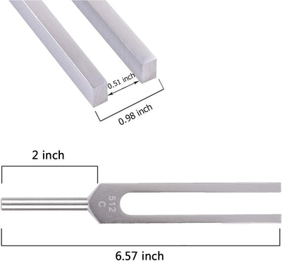 512 Hz tuning fork with silicone hammer and cleaning cloth