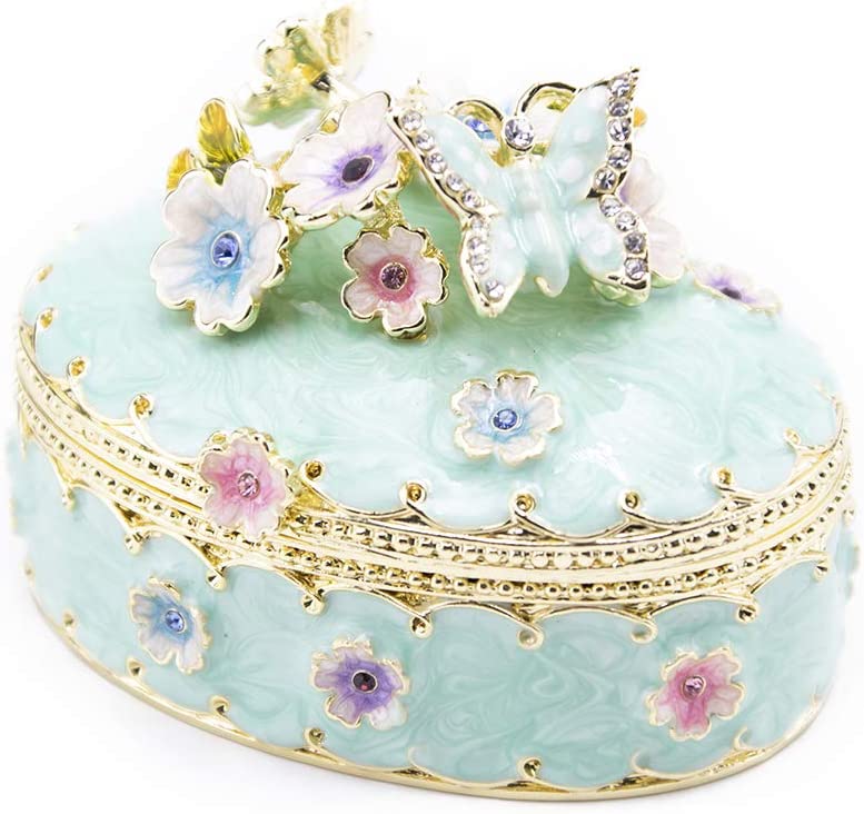 Vintage Style Jewelry Box (Oval Blue)