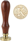 Vintage Wax Seal with Wooden Handle (Letter K)