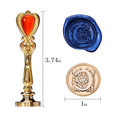 Letter C Alphabet Sealing Wax Seal, Gold