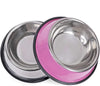 Stainless steel small pet bowls (pink and silver)