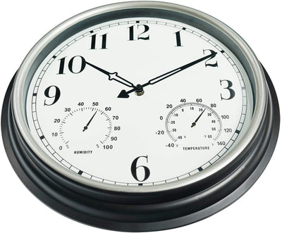 Large wall clock, 16 inches, silver