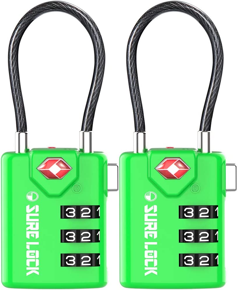 Compatible Travel Luggage Locks, 2-Pack, Green