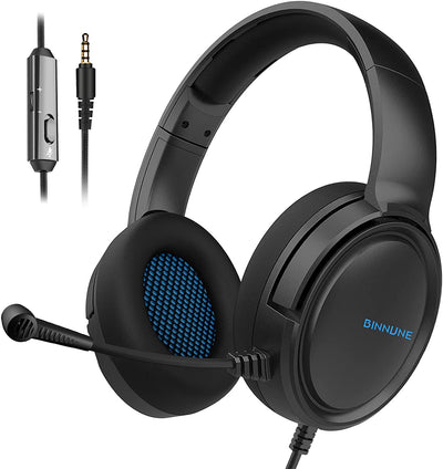 Gaming headset, with microphone, blue accents