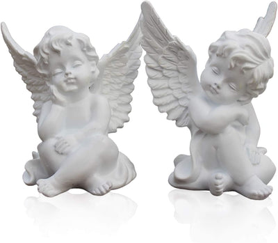 Cherub Angels x 2, Resin, 4" inches, White