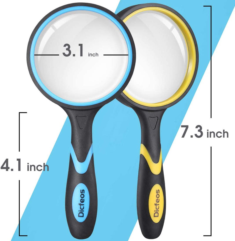 2 Pack Magnifying Glasses, Handheld Reading Magnifier