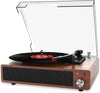 3-Speed Bluetooth Turntable, Walnut Wood Color