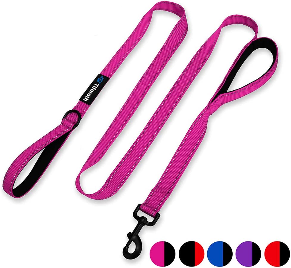 Large-Medium Two-Double Handle Pet-Leash, Pink