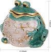 enameled jewelry box, hand-painted frog collectible figurine