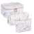 3 Piece Makeup Bag, (Marble White)