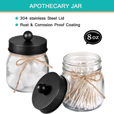 Mason Jar Bathroom Accessories Set 8 Pcs