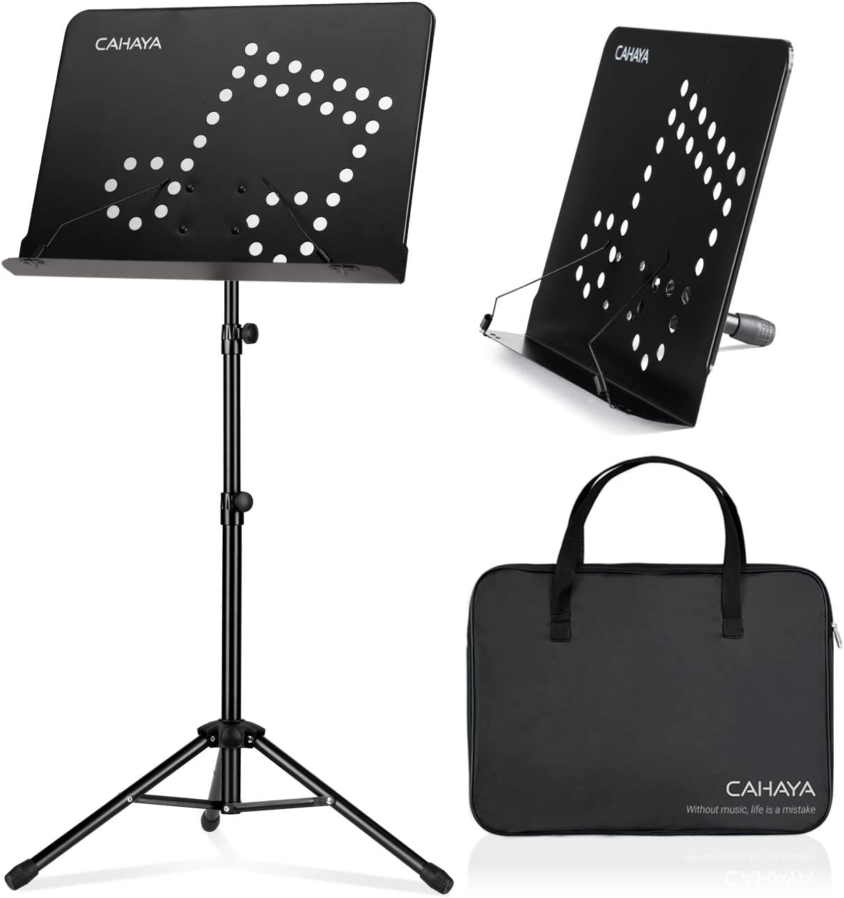 2-in-1 Double Use Sheet Music Stand Carrying Bag Black