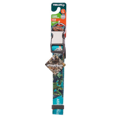 Pet Collar with Metal Clasp, Color: Teal (Large 16"-26" 1 in)