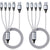 Universal 4-in-1 USB Type-C Charging Cable (Silver, 2-Pack)