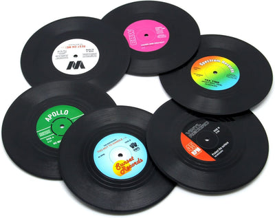 Coaster Vinyl Record Disk Coasters for Drinks (6 PCS Vinyl)