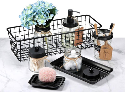 Mason Jar Bathroom Accessories Set 8 Pcs