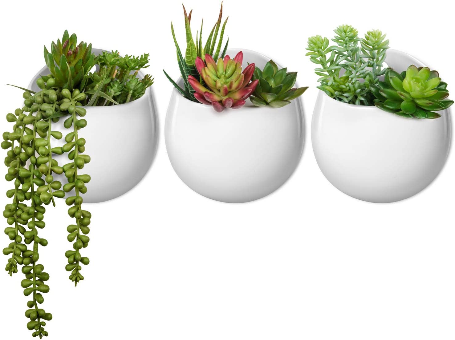 Modern Ceramic Hanging Plant Pot Vase for Home Decor, Set of 3