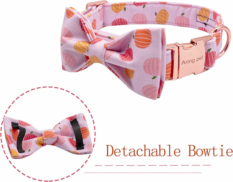 Dog collar, with bow, (size S)color:1Pink pumpkin