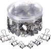 150 Binder Clips, Paper, Assorted Sizes (Silver)