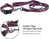 Set of 2 Pet Collars and Fun Leash, Size l, Pink Flower