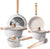 Granite Cookware Sets with Skillet, Pot, and Saucepan, (Beige)