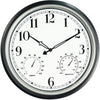 Large wall clock, 16 inches, silver