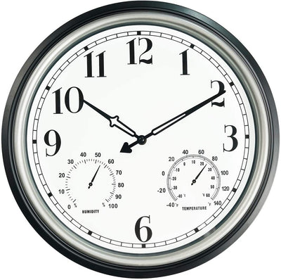 Large wall clock, 16 inches, silver