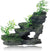 Fish tank stone ornament, with 6 plants (olive black)