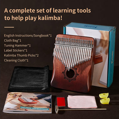 Kalimba 21 keys, gradient coffee