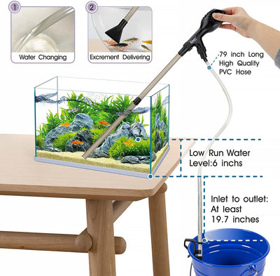 Manual gravel vacuum for aquarium, (S)