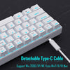 white gaming keyboard with light blue light