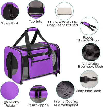 Pet carrier, large, purple