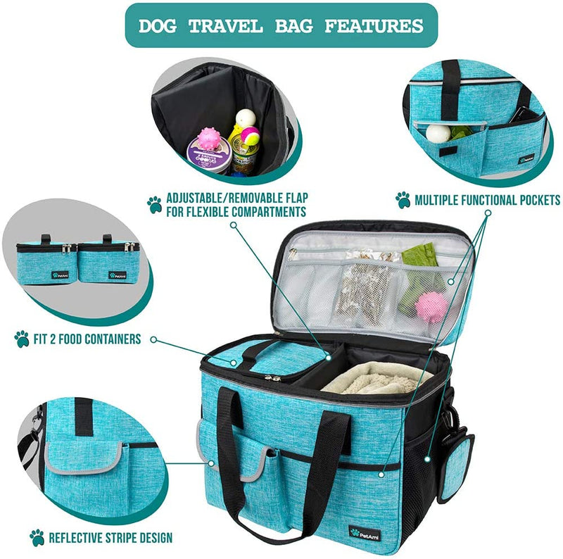 Pet Travel Bag, Organizer with Multifunction, Sea Blue