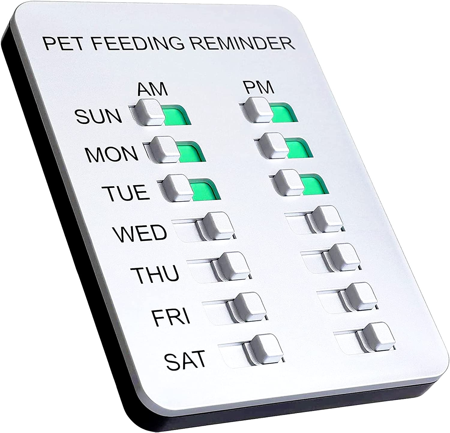 Reminder pet food, daily indication box AM / PM, and magnetic sticker