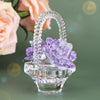 Collectible Glass Flower Basket (Purple)