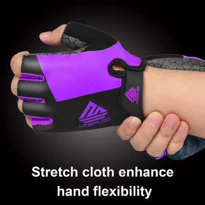 Lightweight Anti-Slip Bike Gloves (Black & Purple Color)