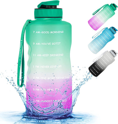 Half Gallon/64 oz Sport Motivational Water Bottle