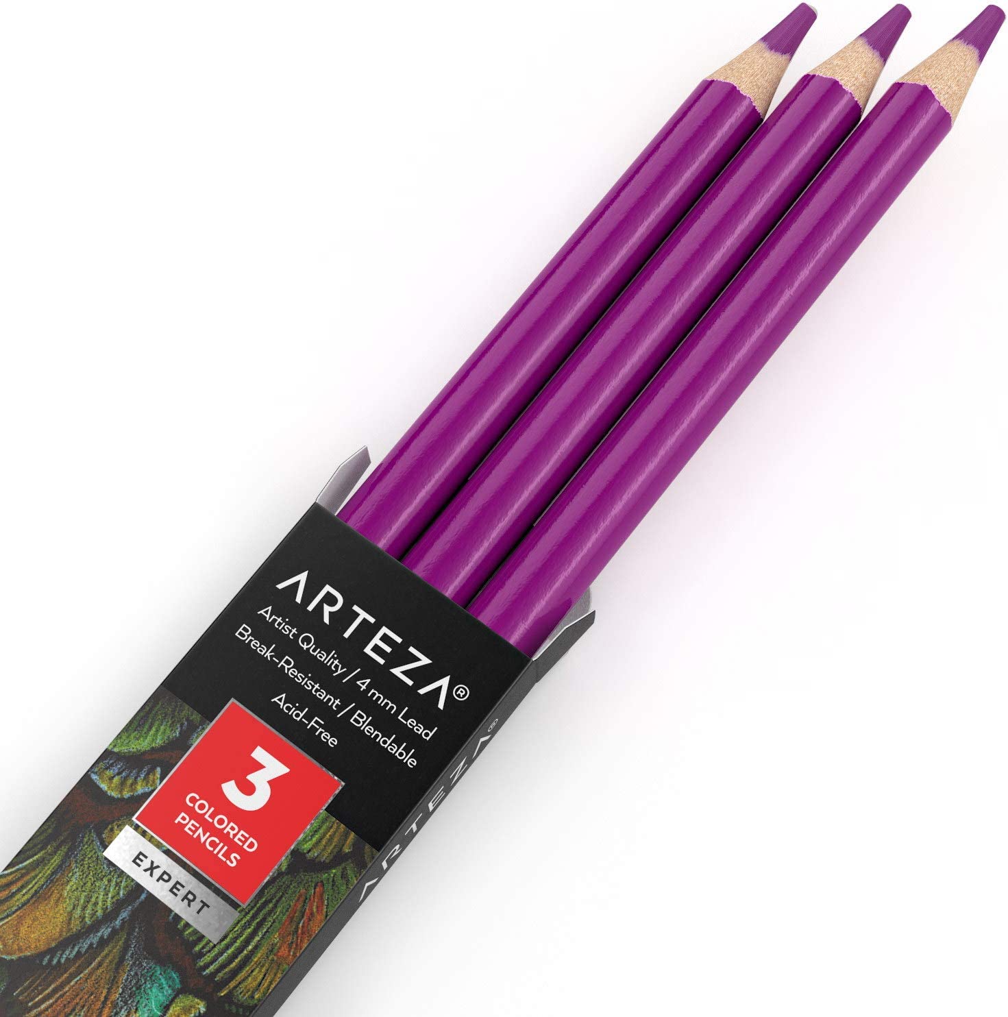 Colored pencils, pack of 3, crayon, for drawing,Orchid Purple