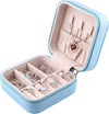 Small Portable Storage Travel Jewelry Box, (Sky Blue)